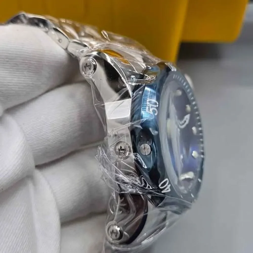 Invicta Venom Reserve Chronograph Blue Textured Dial Stainless Steel Watch